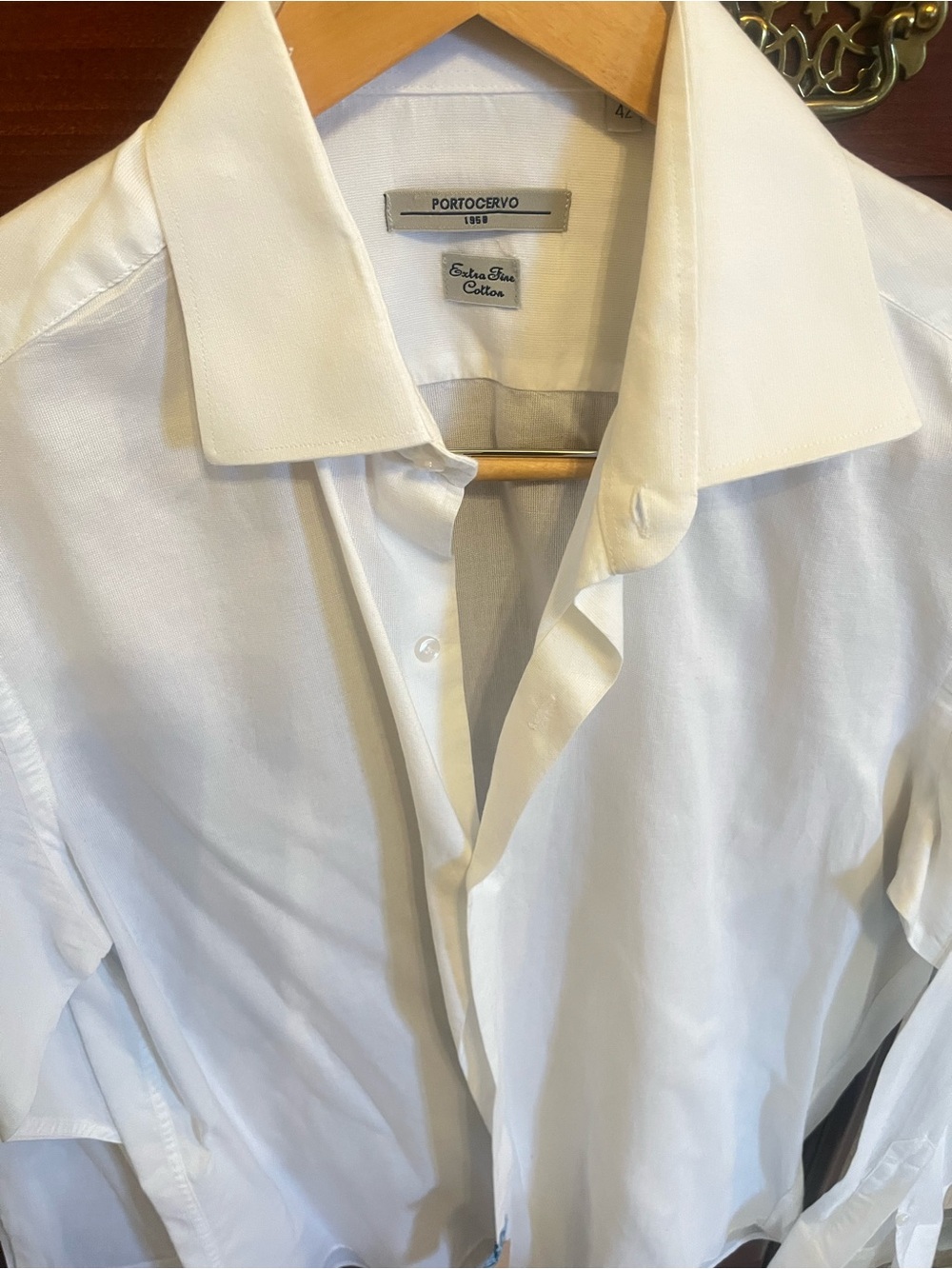 Beautiful White Extra-Fine Cotton Dress Shirt 16 made in Italy 🇮🇹